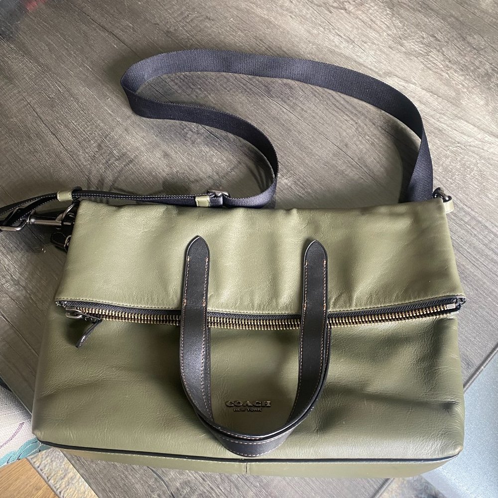 Coach Side Bag - Unisex - Olive Leather